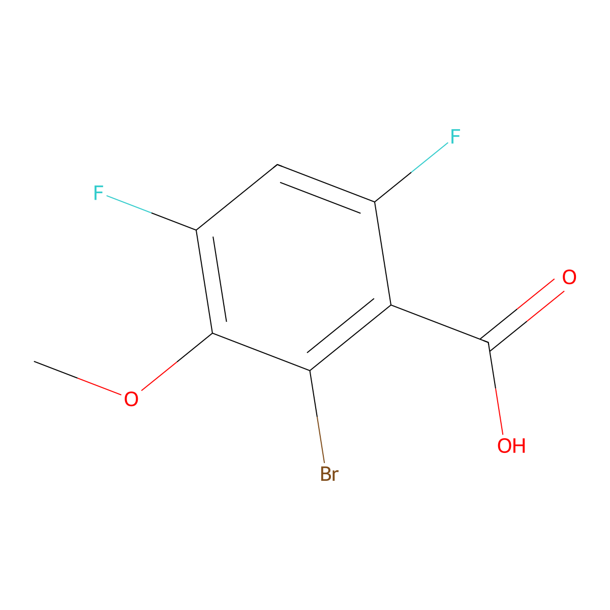 2-Bromo-4,6-difluoro-3-methoxybenzoic acid molecular structure, CAS 2947426-60-8