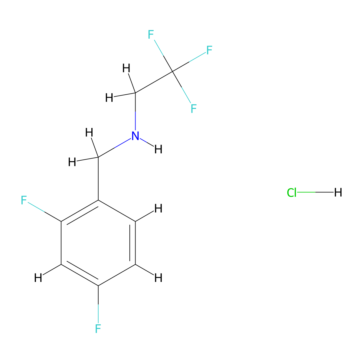 [(2,4-Difluorophenyl)methyl](2,2,2-trifluoroethyl)amine hydrochloride molecular structure, CAS 2947426-64-2