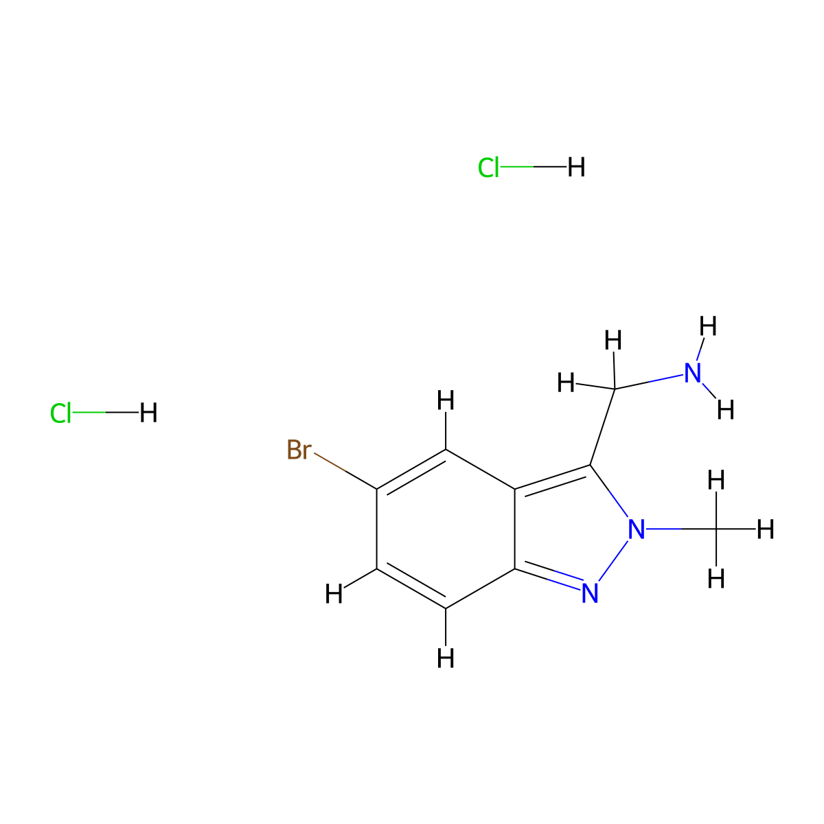 1-(5-bromo-2-methyl-2H-indazol-3-yl)methanamine dihydrochloride molecular structure, CAS 2947426-82-4