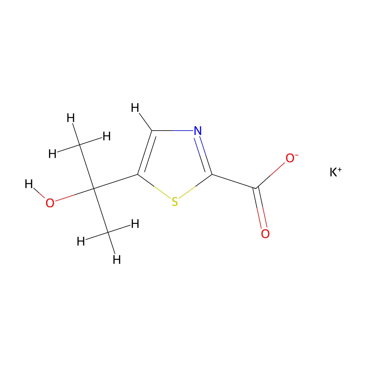 Potassium 5-(2-hydroxypropan-2-yl)-1,3-thiazole-2-carboxylate molecular structure, CAS 2947426-87-9