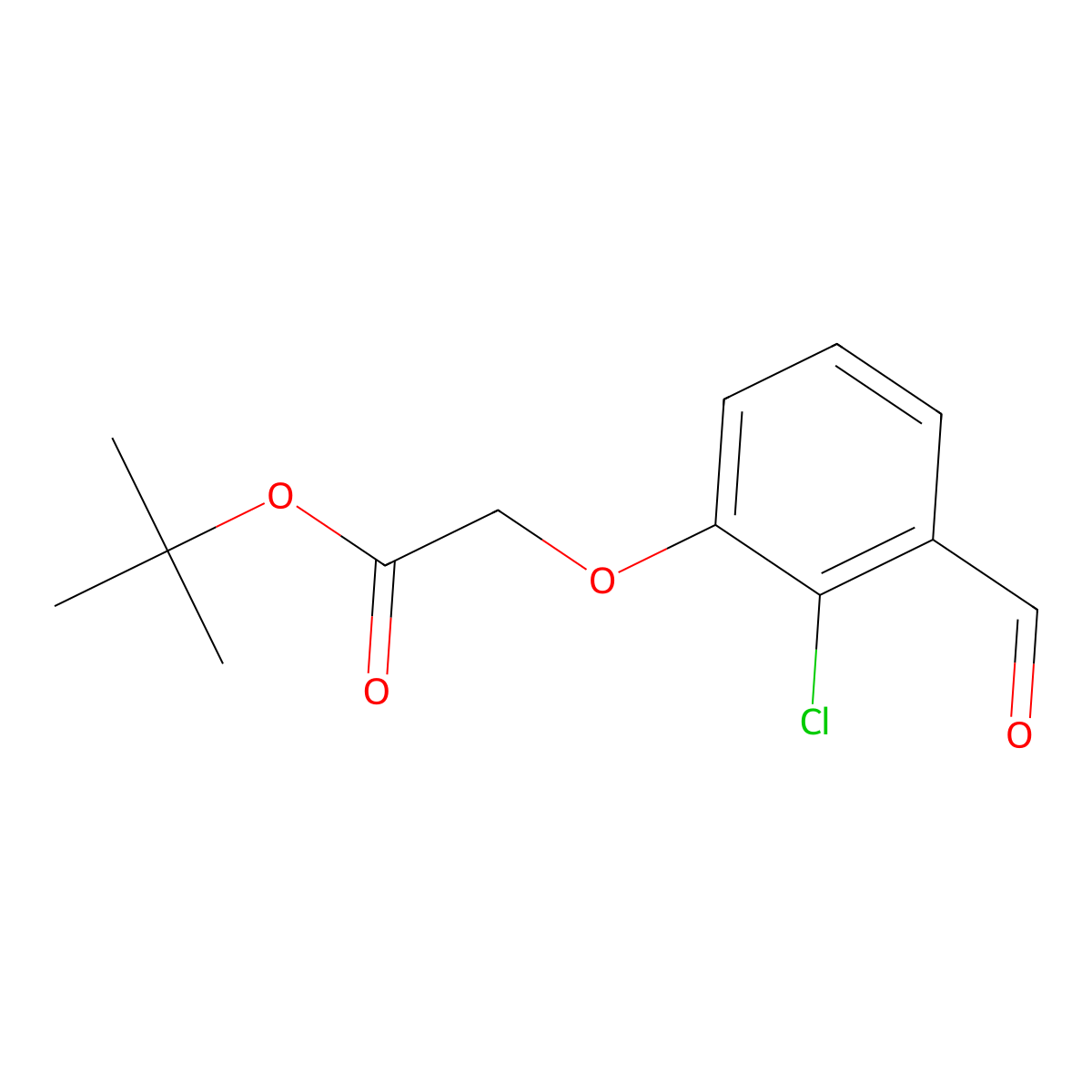 Tert-butyl 2-(2-chloro-3-formylphenoxy)acetate molecular structure, CAS 2947426-99-3