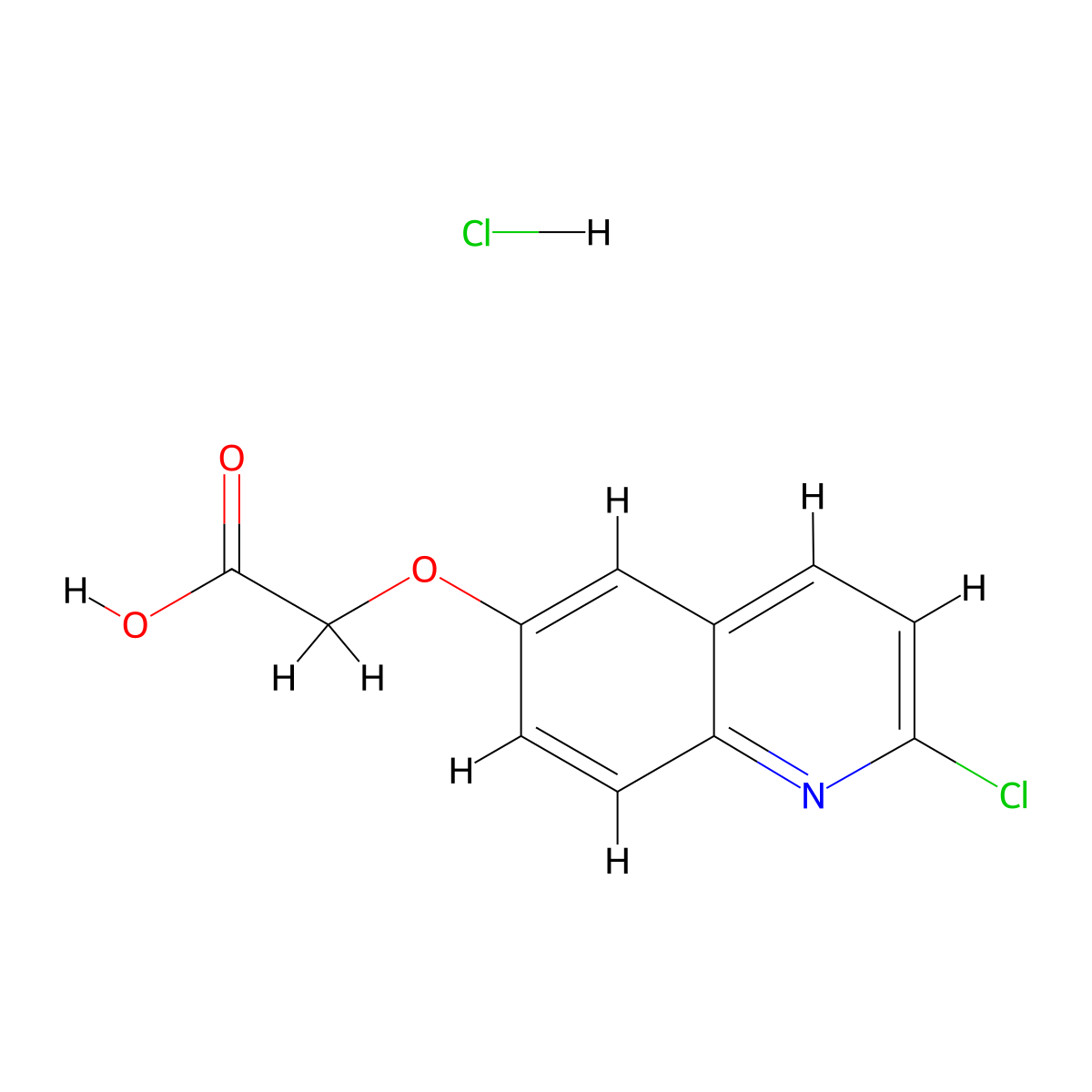 2-[(2-Chloroquinolin-6-yl)oxy]acetic acid hydrochloride molecular structure, CAS 2947427-01-0
