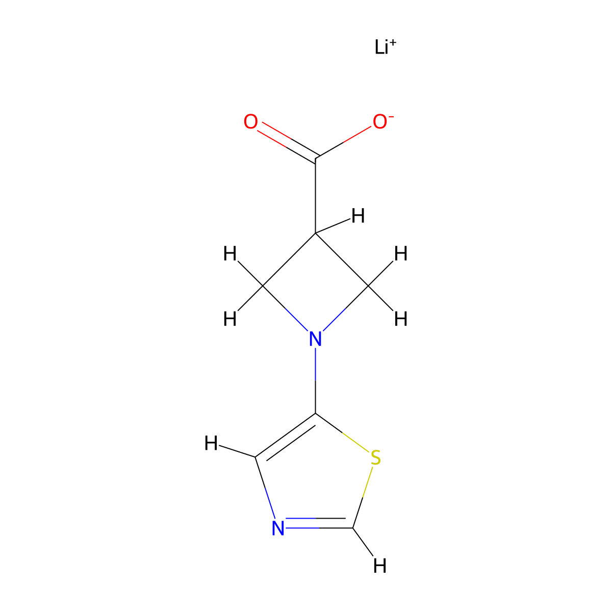 Lithium(1+) 1-(1,3-thiazol-5-yl)azetidine-3-carboxylate molecular structure, CAS 2947427-07-6