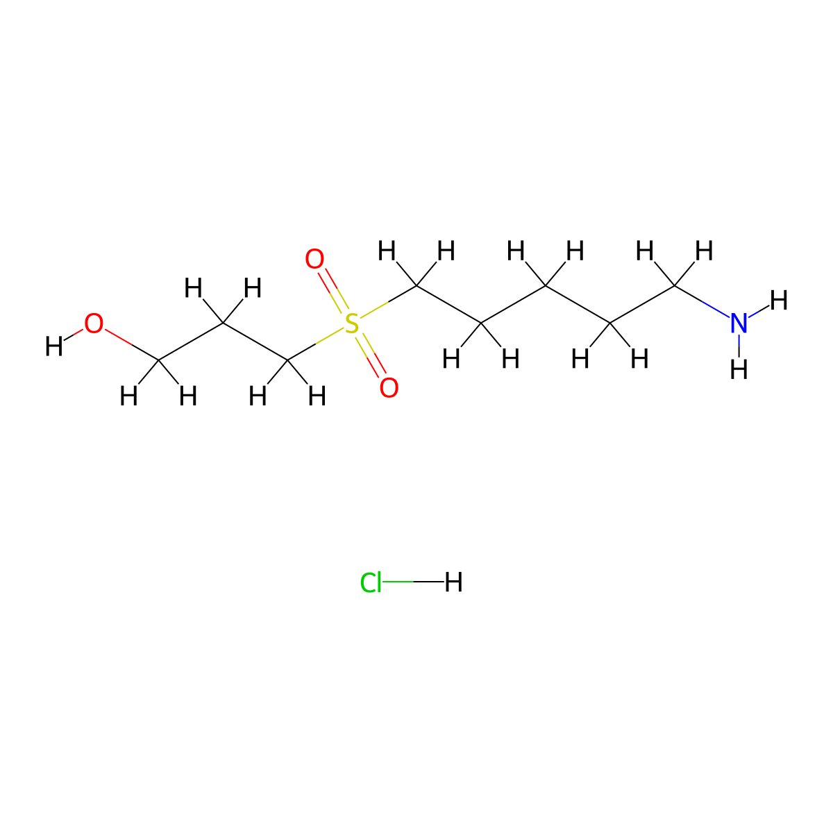 3-(5-Aminopentylsulfonyl)propan-1-ol;hydrochloride molecular structure, CAS 2947427-08-7