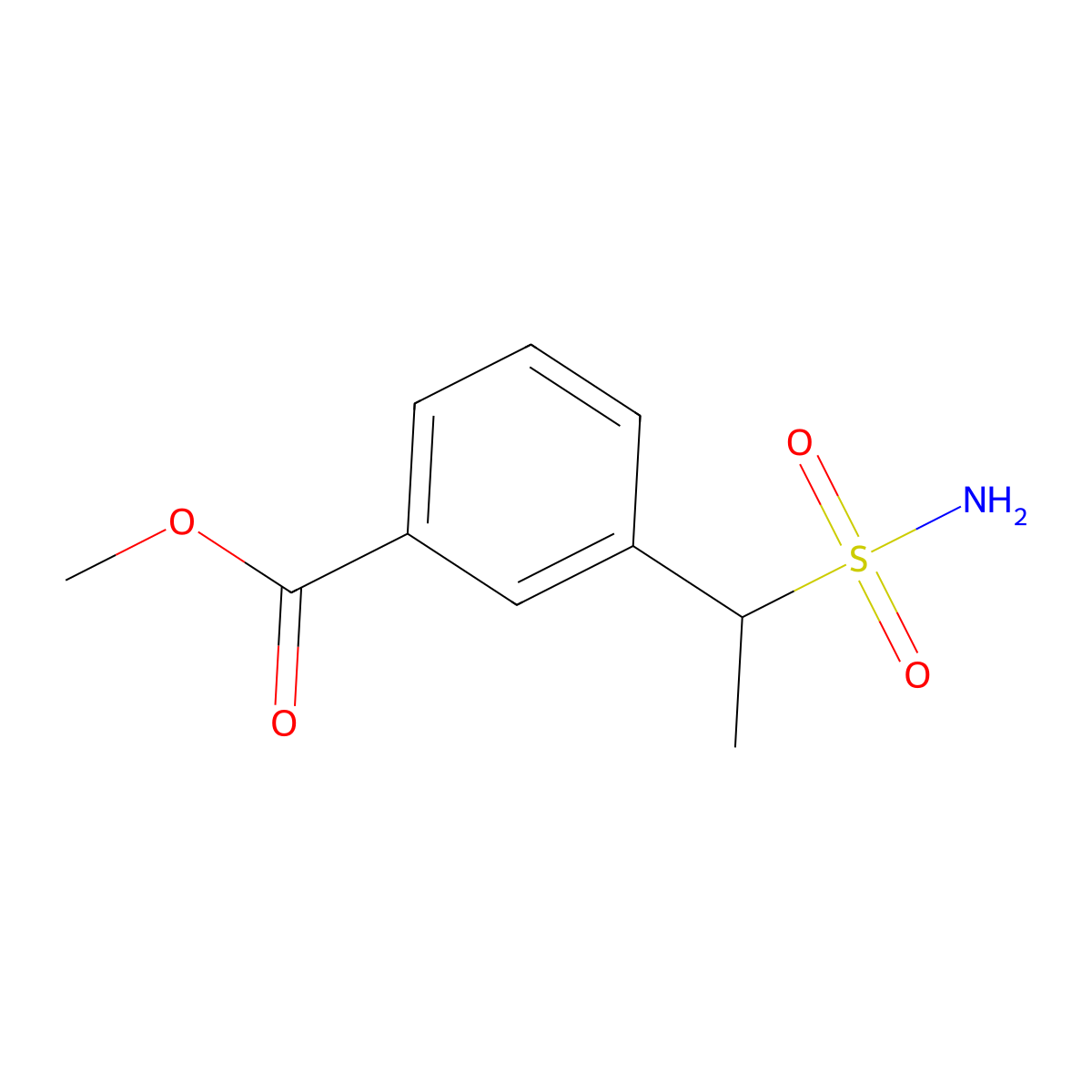 Methyl 3-(1-sulfamoylethyl)benzoate molecular structure, CAS 2947427-09-8