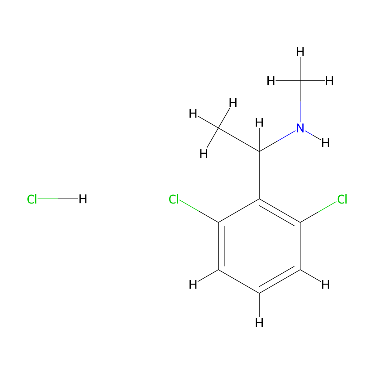 [1-(2,6-Dichlorophenyl)ethyl](methyl)amine hydrochloride molecular structure, CAS 2947427-18-9