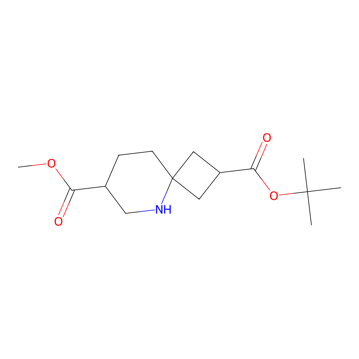 2-O-tert-butyl 7-O-methyl 5-azaspiro[3.5]nonane-2,7-dicarboxylate molecular structure, CAS 2947427-23-6