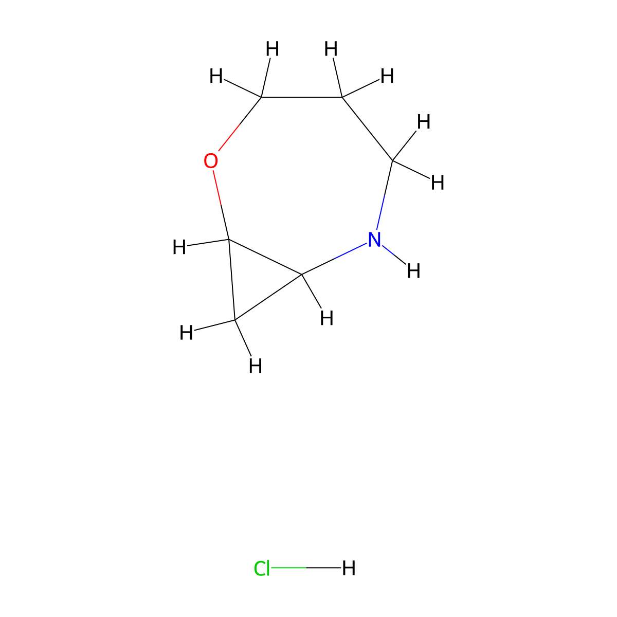 2-Oxa-6-azabicyclo[5.1.0]octane hydrochloride molecular structure, CAS 2947427-25-8