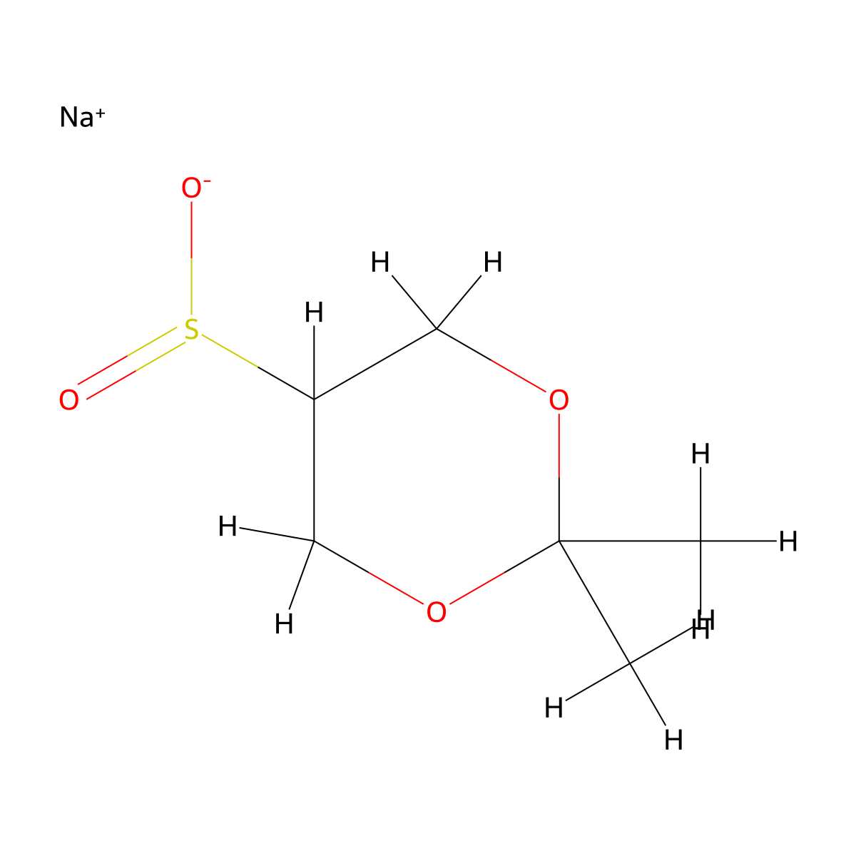 Sodium 2,2-dimethyl-1,3-dioxane-5-sulfinate molecular structure, CAS 2947427-29-2