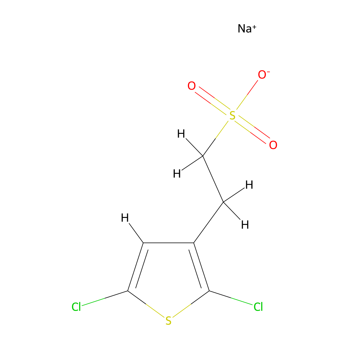 Sodium 2-(2,5-dichlorothiophen-3-yl)ethane-1-sulfonate molecular structure, CAS 2947427-31-6