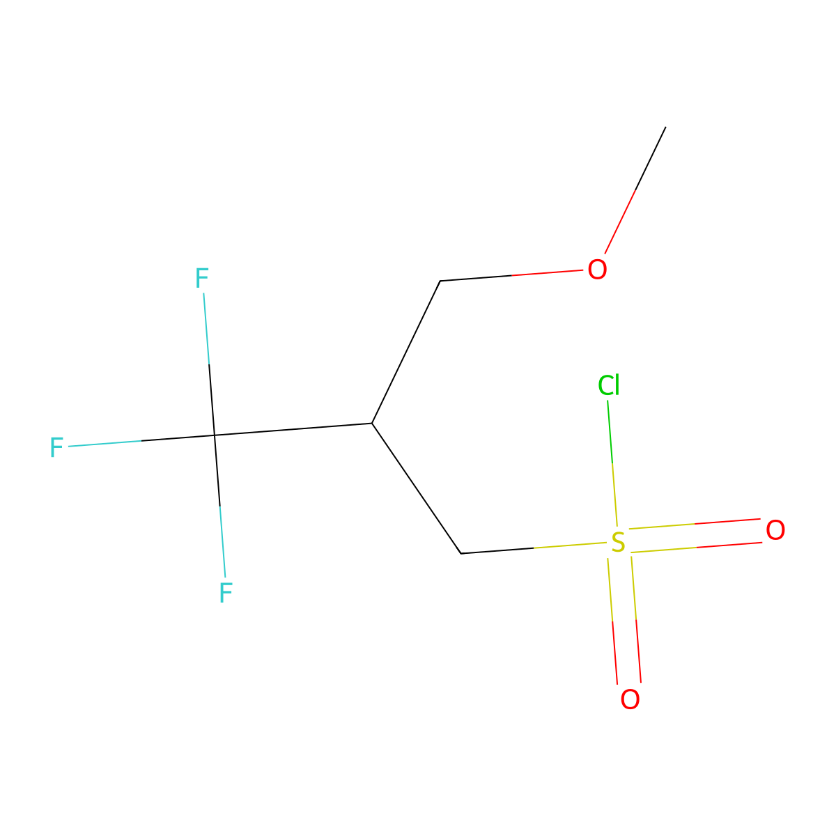 3,3,3-Trifluoro-2-(methoxymethyl)propane-1-sulfonyl chloride molecular structure, CAS 2947427-39-4