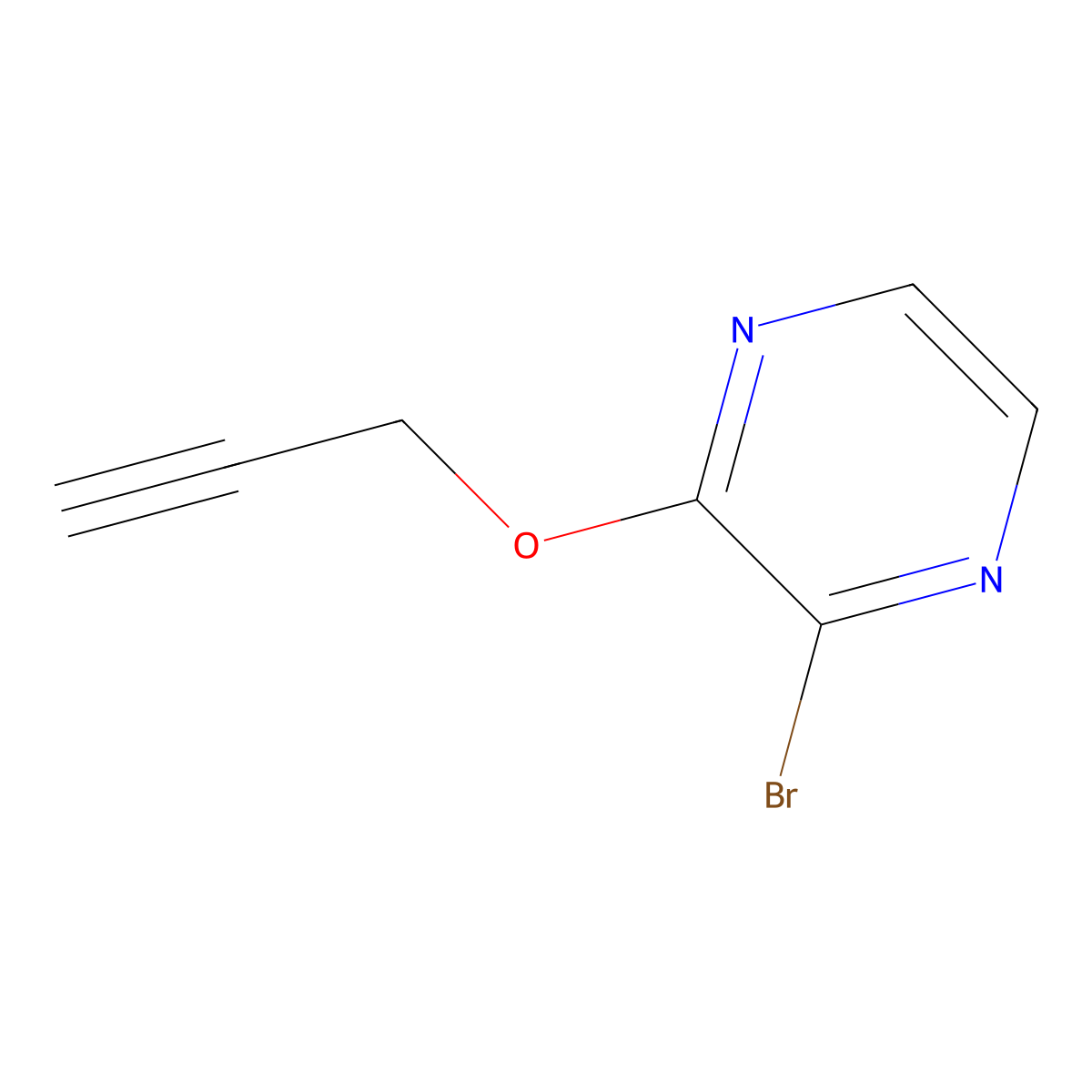 2-Bromo-3-(prop-2-yn-1-yloxy)pyrazine molecular structure, CAS 2947427-40-7
