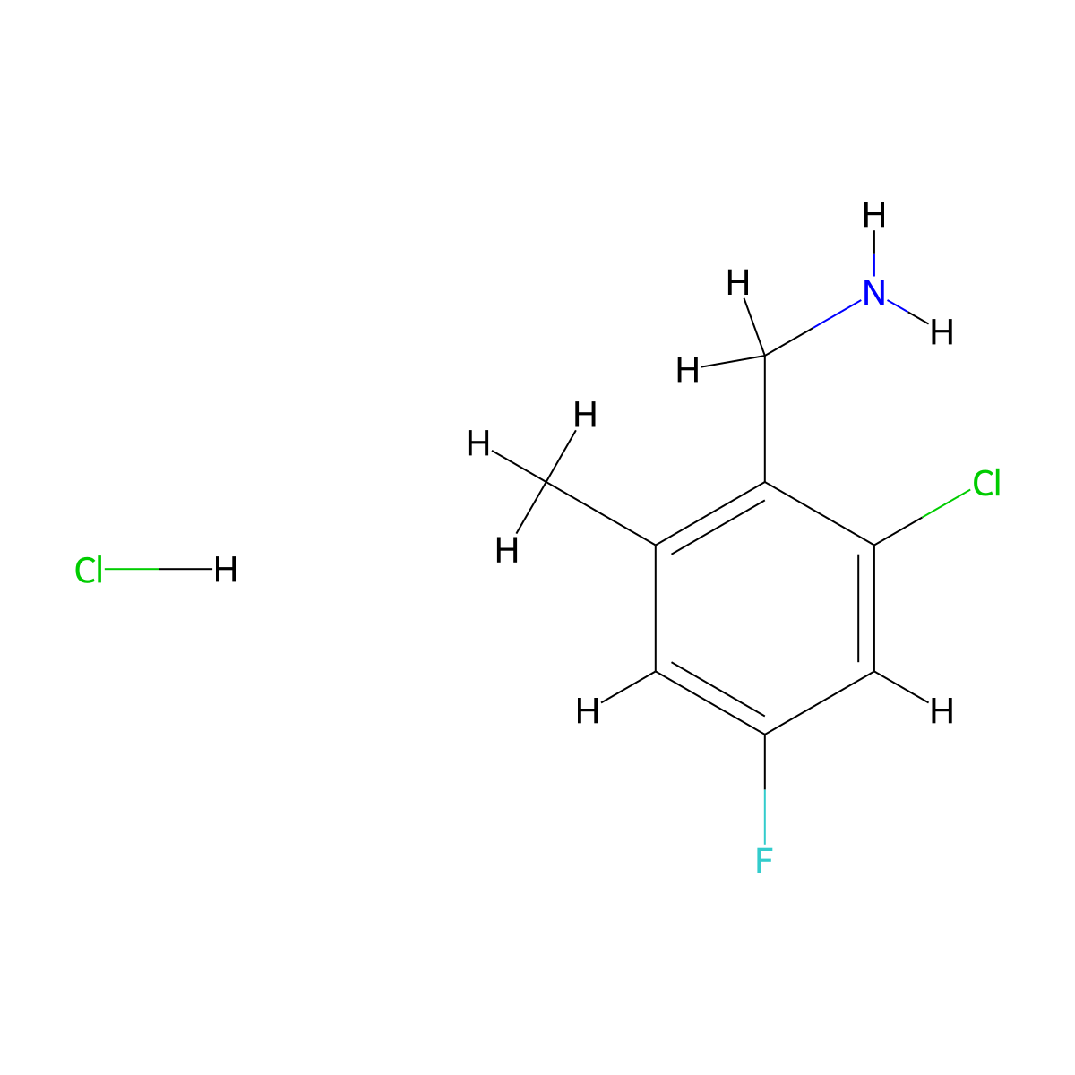 1-(2-Chloro-4-fluoro-6-methylphenyl)methanamine hydrochloride molecular structure, CAS 2947427-41-8