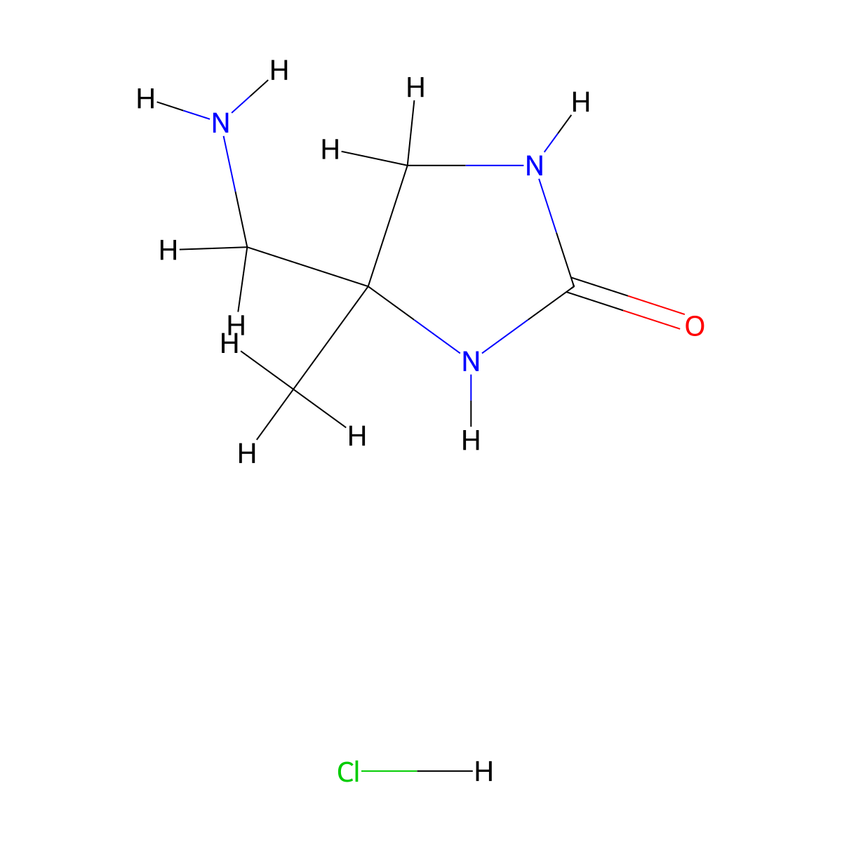 4-(Aminomethyl)-4-methylimidazolidin-2-one;hydrochloride molecular structure, CAS 2947427-43-0
