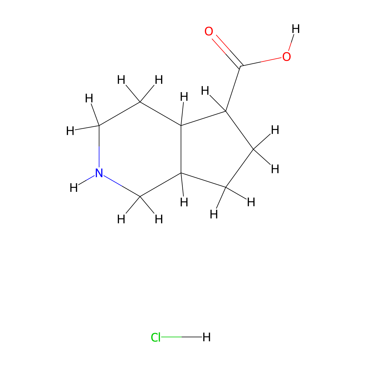 2,3,4,4a,5,6,7,7a-octahydro-1H-cyclopenta[c]pyridine-5-carboxylic acid;hydrochloride molecular structure, CAS 2947427-51-0