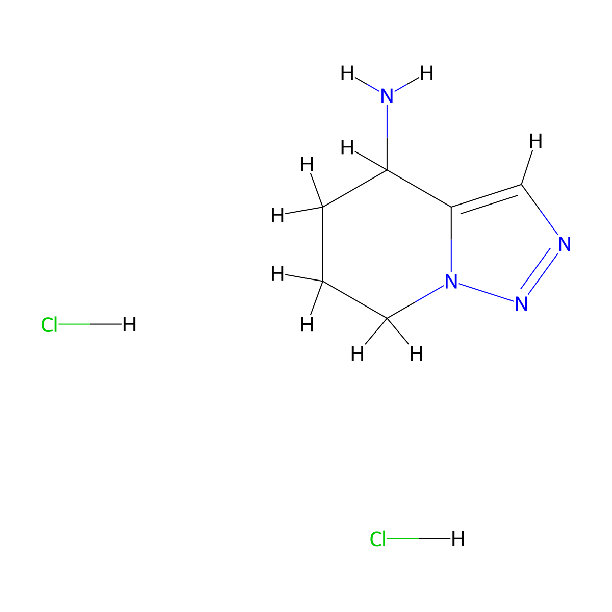4H,5H,6H,7H-[1,2,3]triazolo[1,5-a]pyridin-4-amine dihydrochloride molecular structure, CAS 2947427-61-2