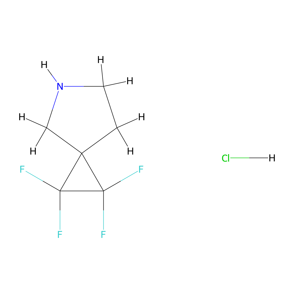 1,1,2,2-Tetrafluoro-5-azaspiro[2.4]heptane hydrochloride molecular structure, CAS 2947427-64-5