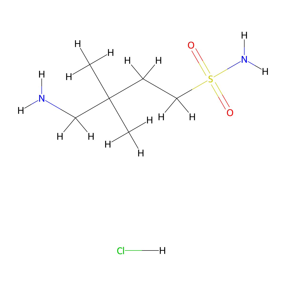 4-Amino-3,3-dimethylbutane-1-sulfonamide hydrochloride molecular structure, CAS 2947427-66-7