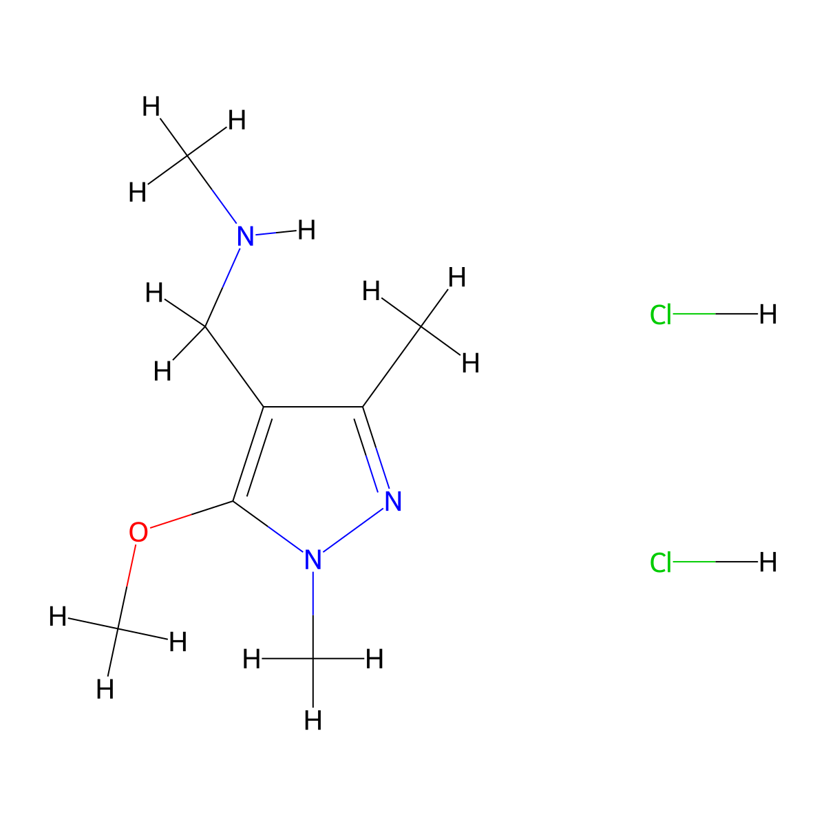 [(5-methoxy-1,3-dimethyl-1H-pyrazol-4-yl)methyl](methyl)amine dihydrochloride molecular structure, CAS 2947427-74-7