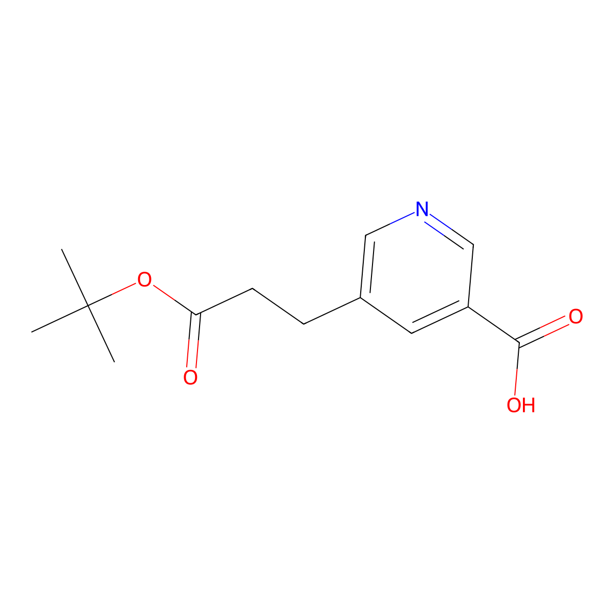5-[3-(Tert-butoxy)-3-oxopropyl]pyridine-3-carboxylic acid molecular structure, CAS 2947427-77-0