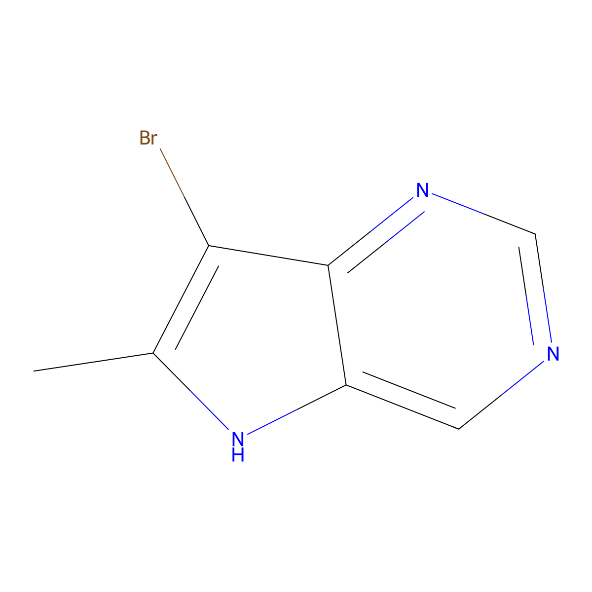 7-bromo-6-methyl-5H-pyrrolo(3,2-d)pyrimidine molecular structure, CAS 2947427-94-1