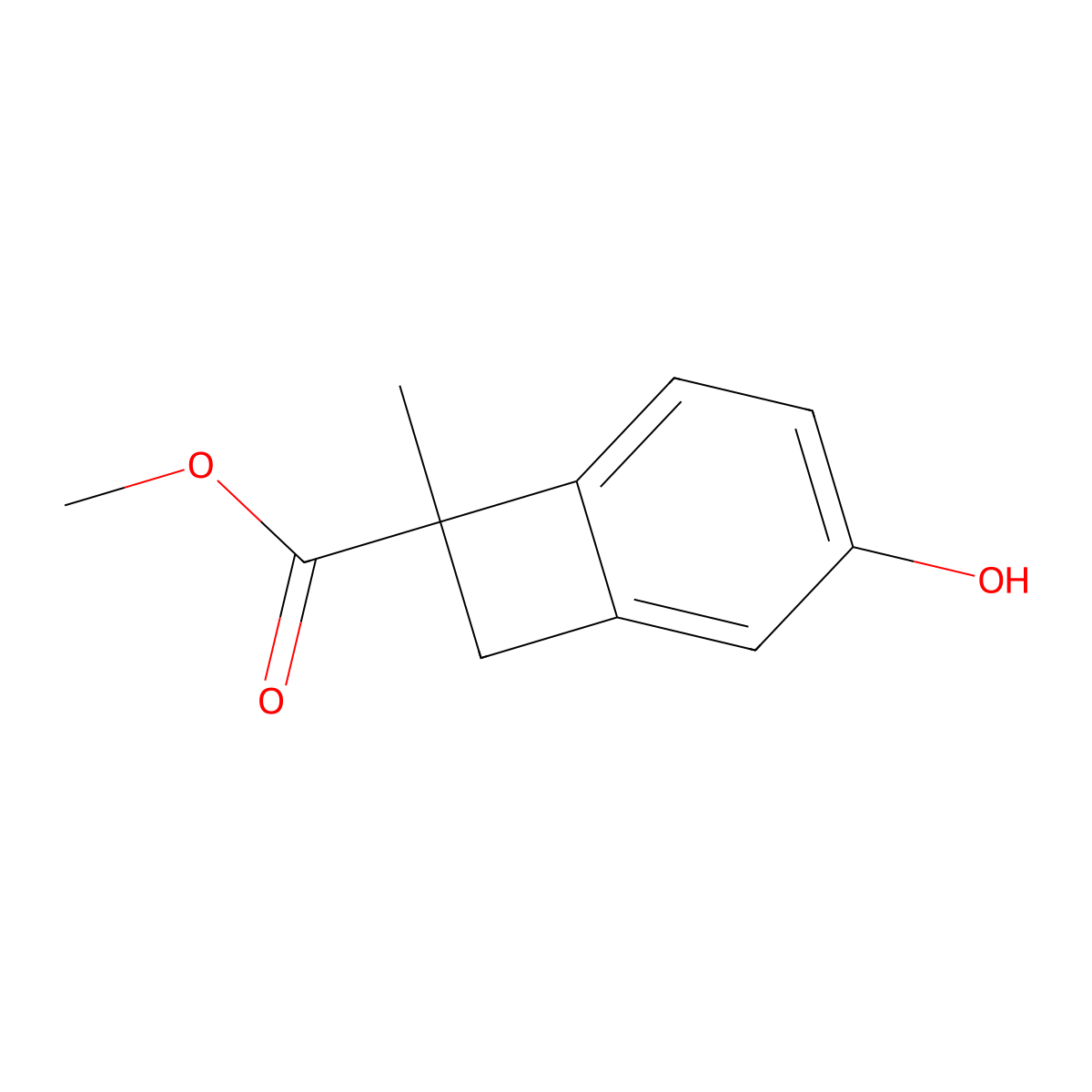Methyl 3-hydroxy-7-methylbicyclo[4.2.0]octa-1,3,5-triene-7-carboxylate molecular structure, CAS 2947427-97-4