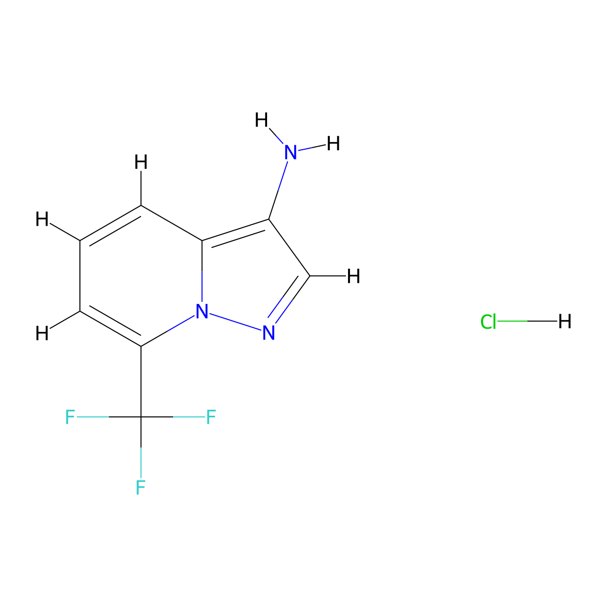 7-(Trifluoromethyl)pyrazolo[1,5-a]pyridin-3-amine hydrochloride molecular structure, CAS 2947428-01-3