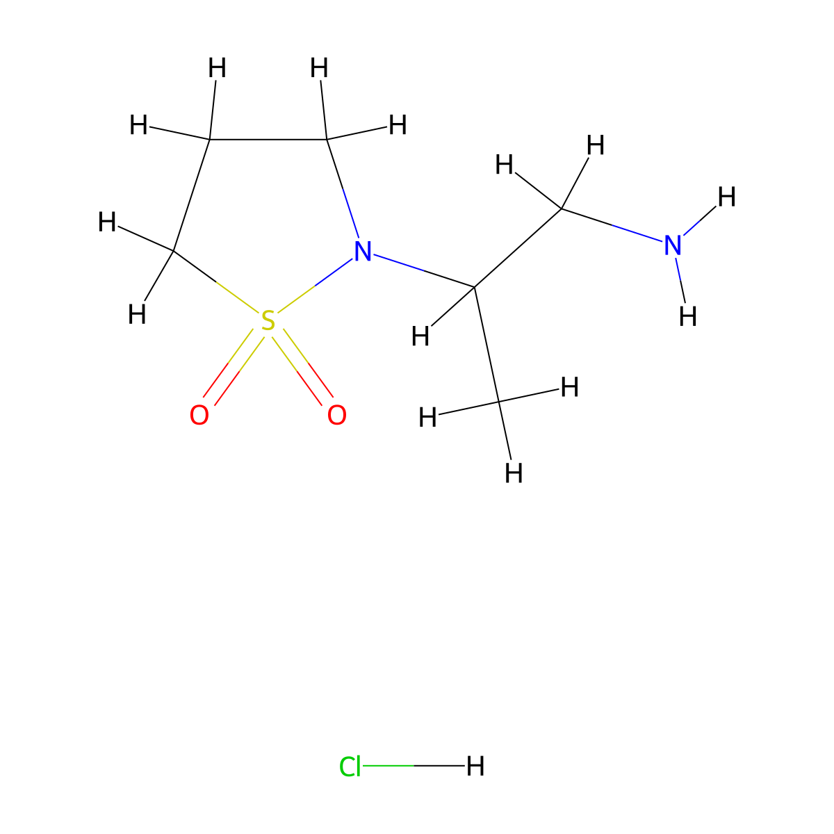 2-(1-Aminopropan-2-yl)-1lambda6,2-thiazolidine-1,1-dione hydrochloride molecular structure, CAS 2947428-03-5