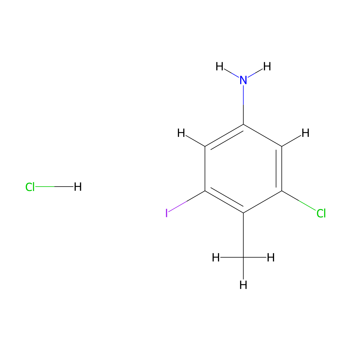 3-Chloro-5-iodo-4-methylaniline hydrochloride molecular structure, CAS 2947428-14-8