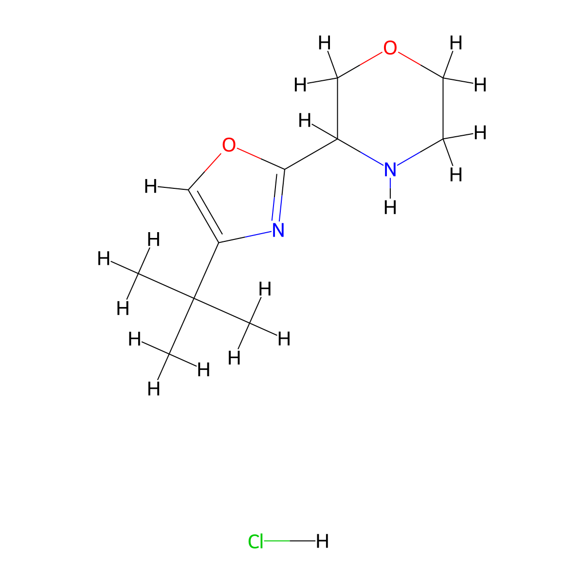 3-(4-Tert-butyl-1,3-oxazol-2-yl)morpholine hydrochloride molecular structure, CAS 2947428-16-0