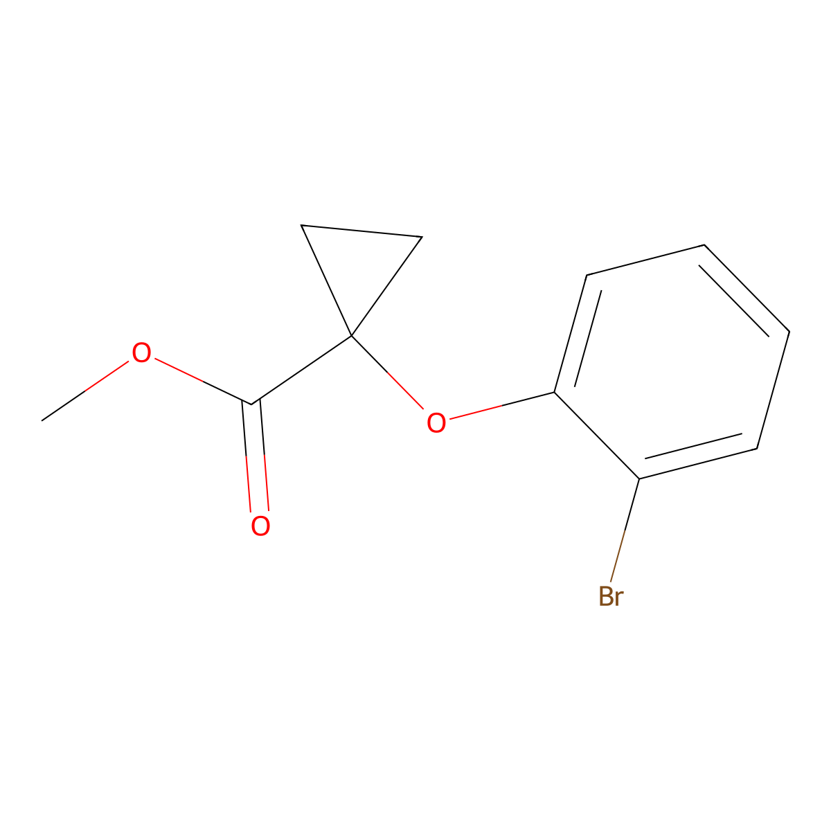 Cyclopropanecarboxylic acid, 1-(2-bromophenoxy)-, methyl ester molecular structure, CAS 2947428-18-2
