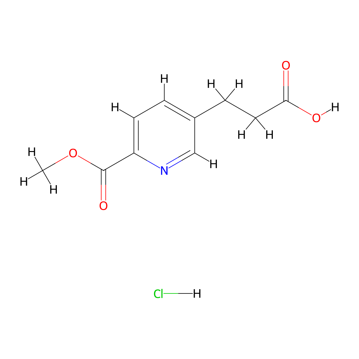 3-[6-(Methoxycarbonyl)pyridin-3-yl]propanoic acid hydrochloride molecular structure, CAS 2947428-19-3