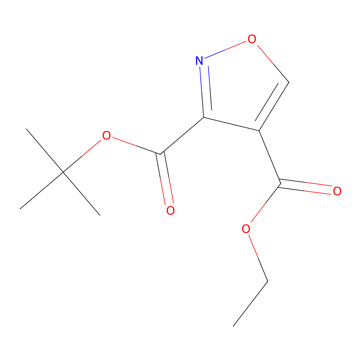 3-O-tert-butyl 4-O-ethyl 1,2-oxazole-3,4-dicarboxylate molecular structure, CAS 2947428-23-9