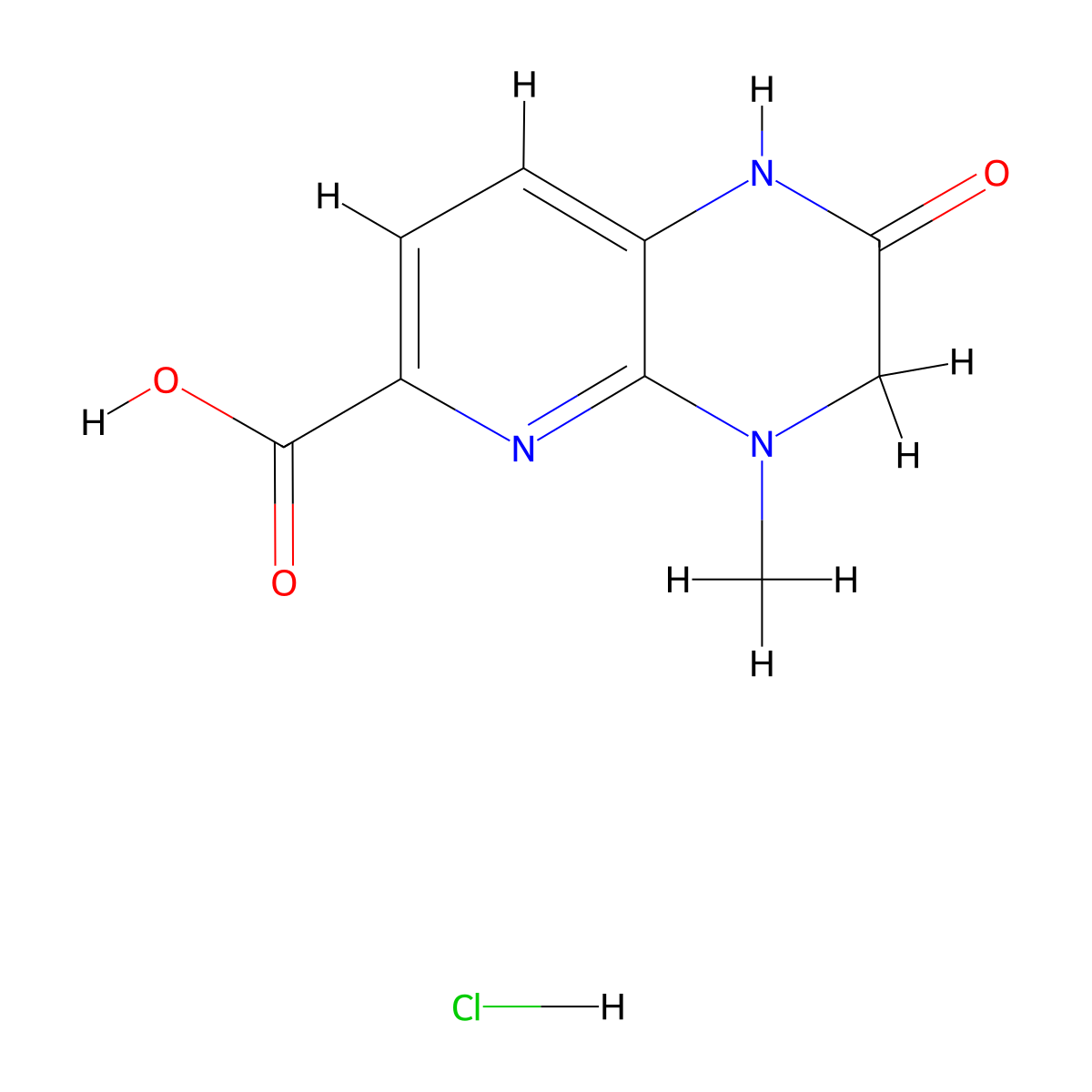 4-methyl-2-oxo-1H,2H,3H,4H-pyrido[2,3-b]pyrazine-6-carboxylic acid hydrochloride molecular structure, CAS 2947428-29-5