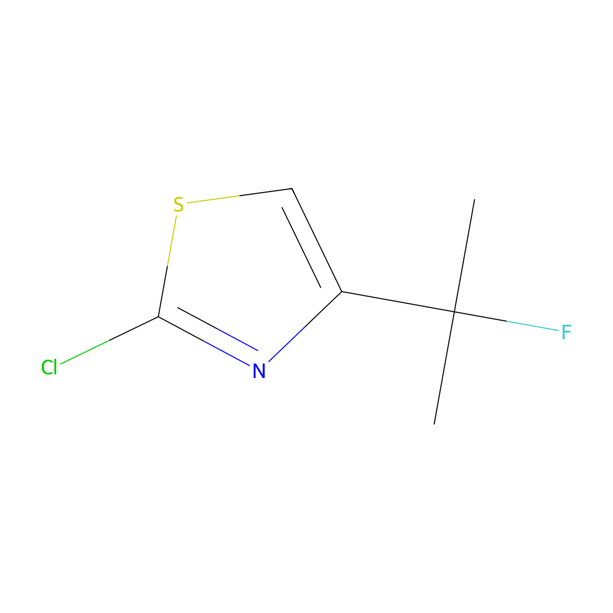 2-Chloro-4-(2-fluoropropan-2-yl)-1,3-thiazole molecular structure, CAS 2947428-32-0