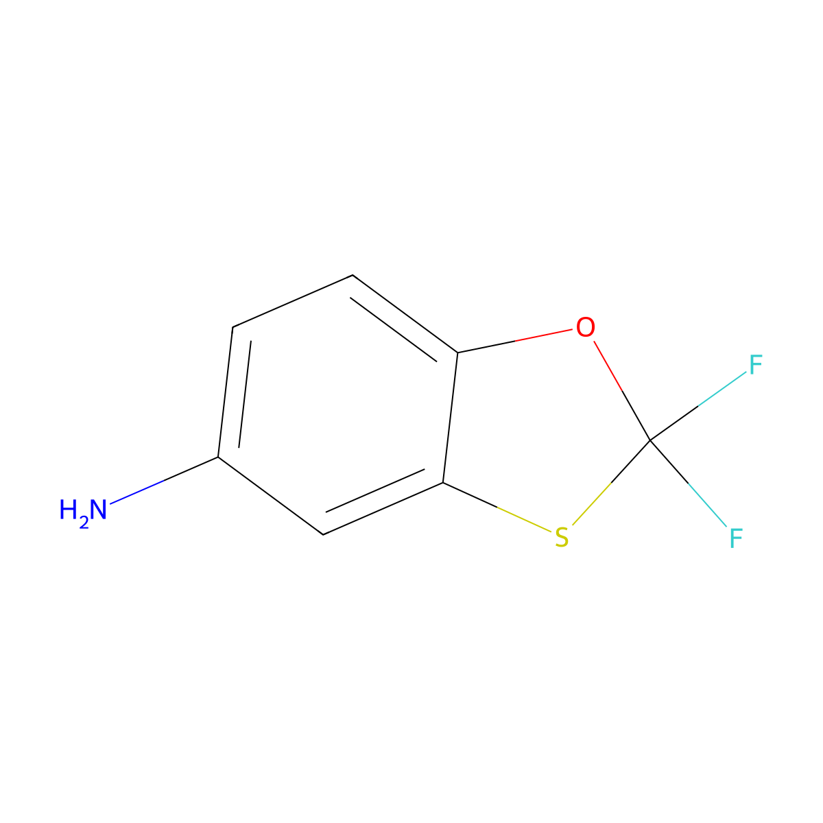 2,2-difluoro-2H-1,3-benzoxathiol-5-amine molecular structure, CAS 2947428-38-6