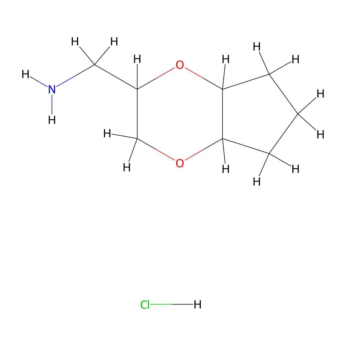 1-{hexahydro-2H-cyclopenta[b][1,4]dioxin-2-yl}methanamine hydrochloride molecular structure, CAS 2947428-40-0