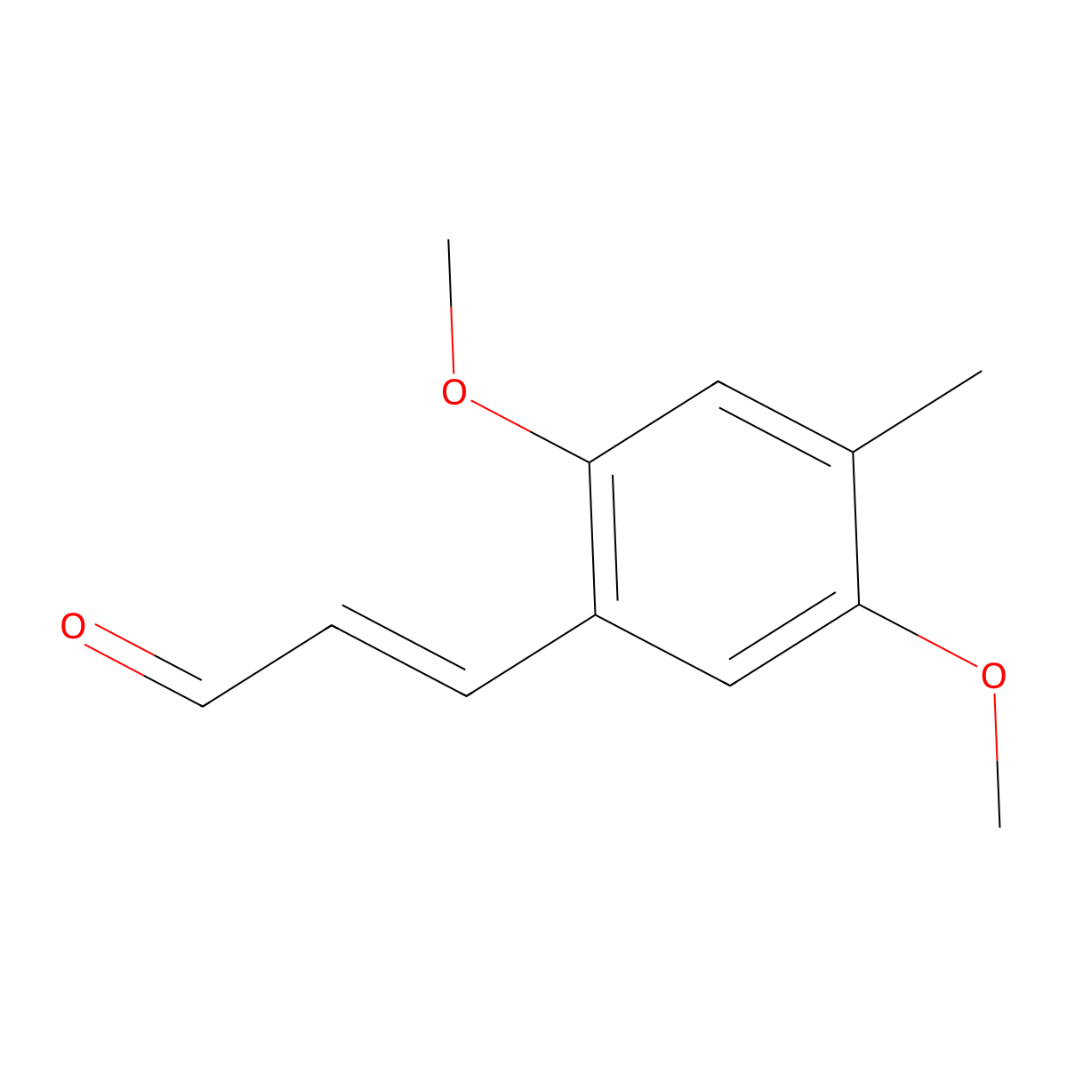 (E)-3-(2,5-dimethoxy-4-methylphenyl)prop-2-enal molecular structure, CAS 2947441-06-5