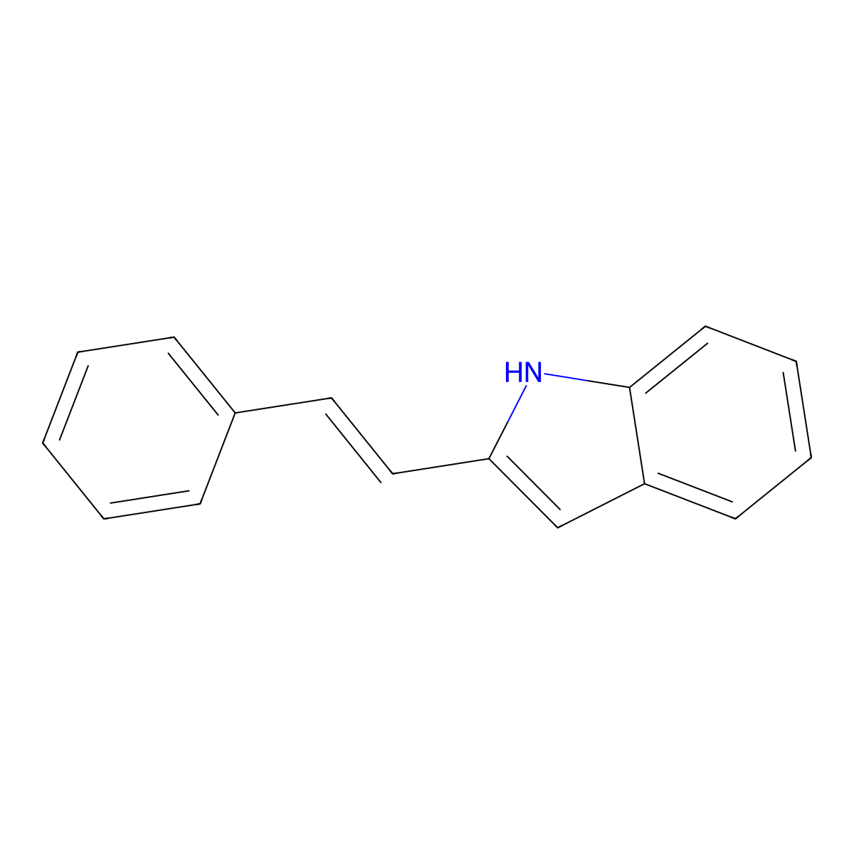 2-[(E)-2-phenylethenyl]-1H-indole molecular structure, CAS 29475-88-5