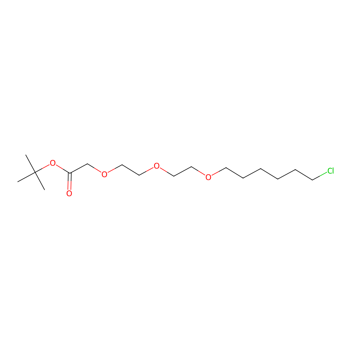 Tert-butyl 2-(2-(2-((6-chlorohexyl)oxy)ethoxy)ethoxy)acetate molecular structure, CAS 2947517-48-6
