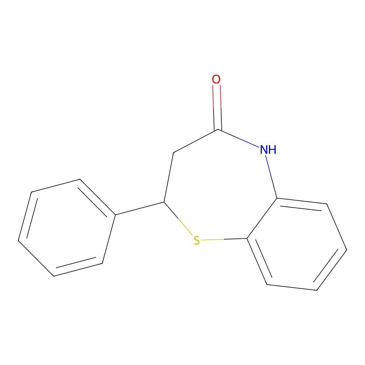 2-Phenyl-2,3,4,5-tetrahydro-1,5-benzothiazepin-4-one molecular structure, CAS 29476-22-0