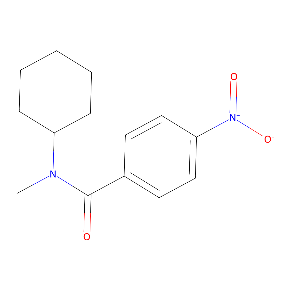 N-cyclohexyl-N-methyl-4-nitrobenzamide molecular structure, CAS 29477-27-8
