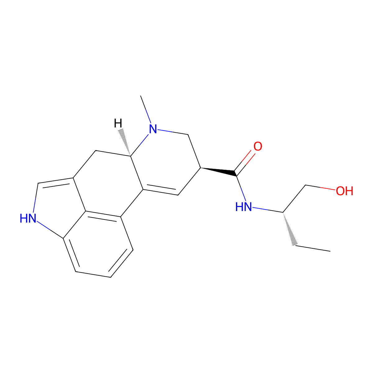 Methylergometrinine molecular structure, CAS 29477-88-1