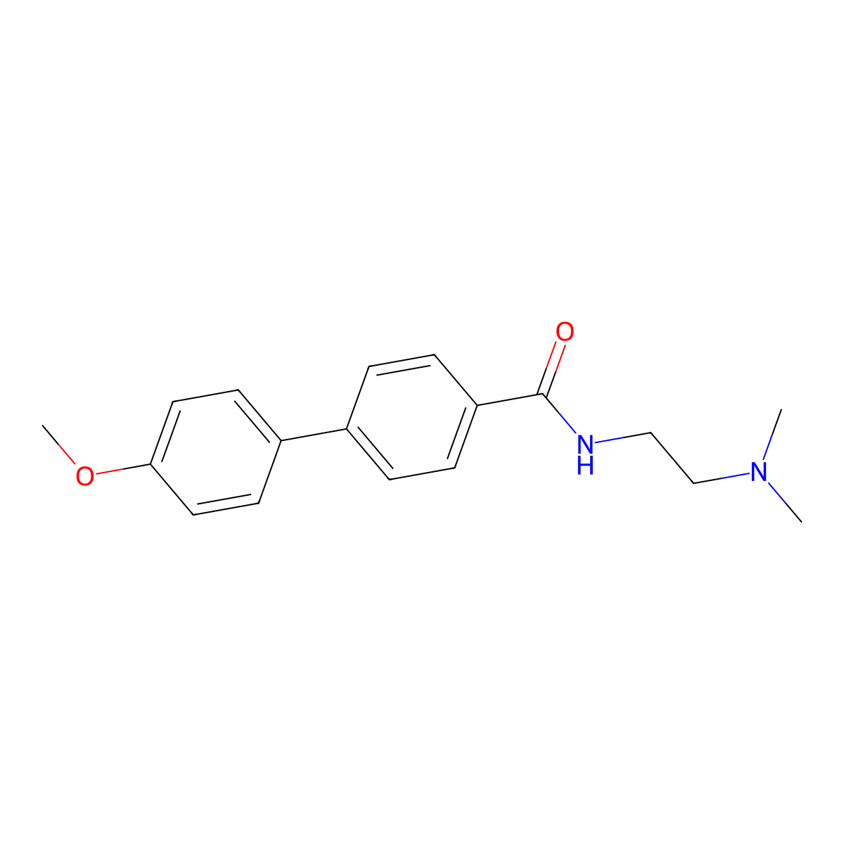 [1,1'-Biphenyl]-4-carboxamide, N-[2-(dimethylamino)ethyl]-4'-methoxy- molecular structure, CAS 2947733-13-1