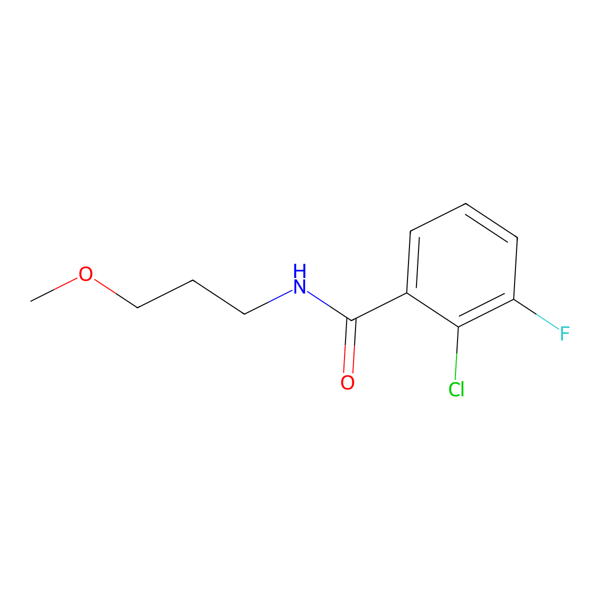2-chloro-3-fluoro-N-(3-methoxypropyl)benzamide molecular structure, CAS 2947802-58-4