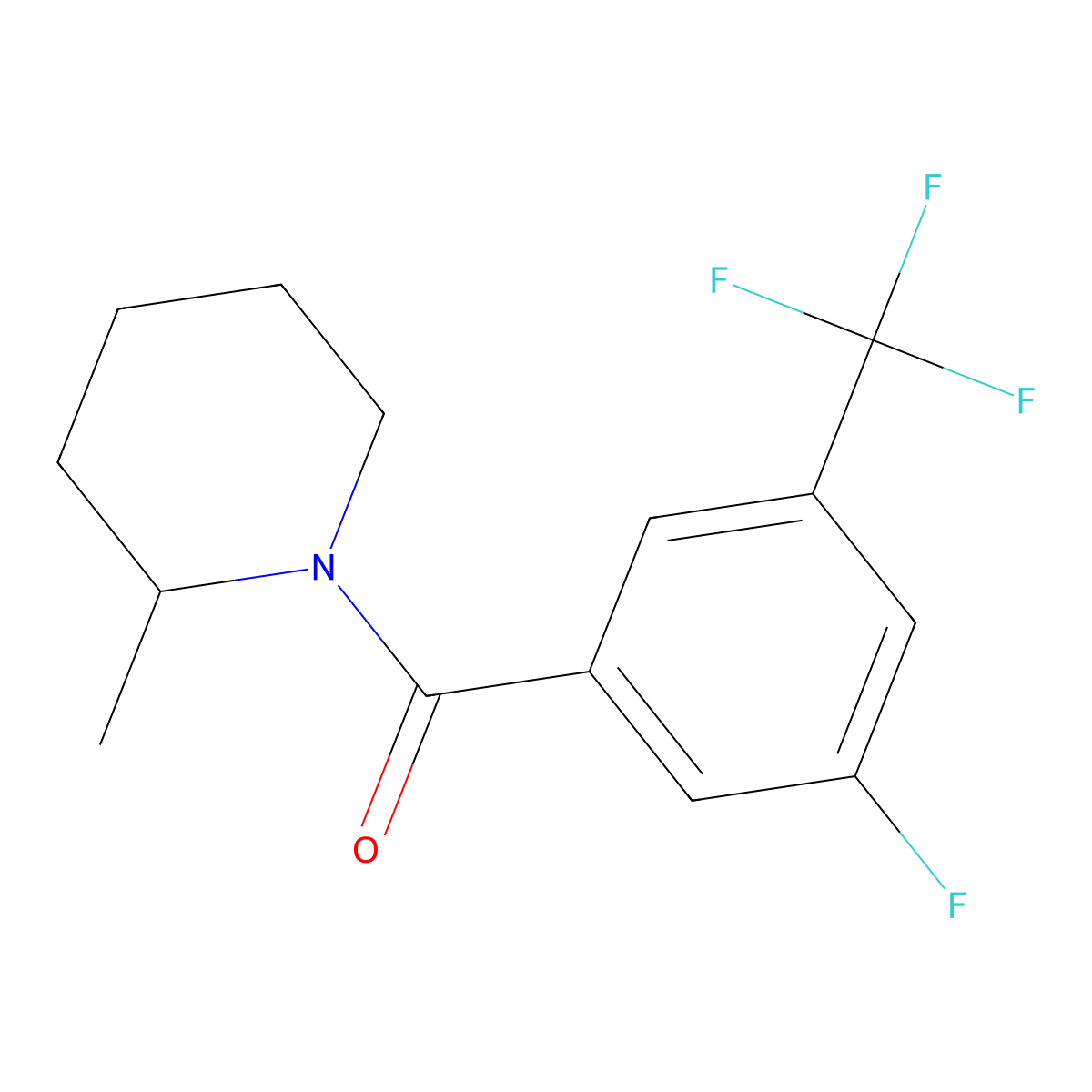 Methanone, [3-fluoro-5-(trifluoromethyl)phenyl](2-methyl-1-piperidinyl)- molecular structure, CAS 2947858-81-1
