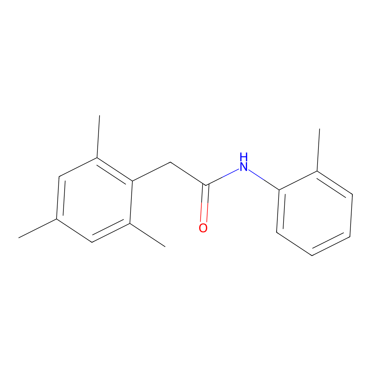 Benzeneacetamide, 2,4,6-trimethyl-N-(2-methylphenyl)- molecular structure, CAS 2947947-06-8