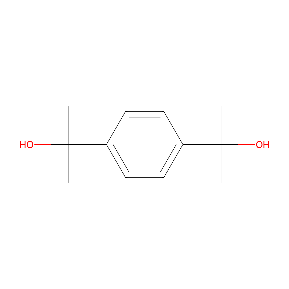 p-Bis(2-hydroxyisopropyl)benzene molecular structure, CAS 2948-46-1