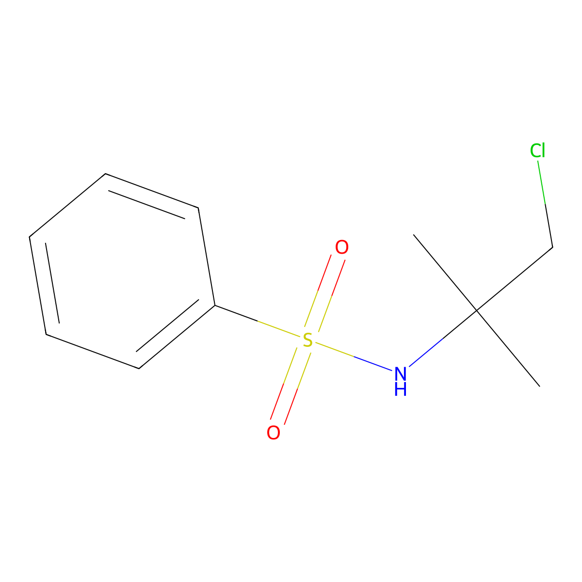 N-(1-chloro-2-methylpropan-2-yl)benzenesulfonamide molecular structure, CAS 2948-79-0
