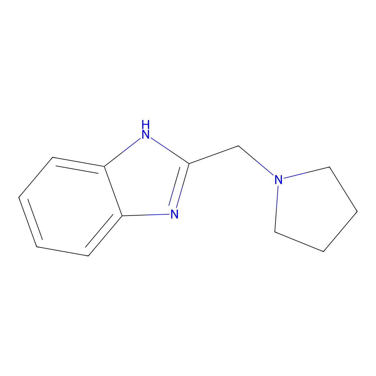 2-(pyrrolidin-1-ylmethyl)-1H-benzimidazole molecular structure, CAS 2948-92-7